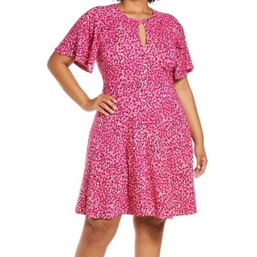 11 Honore dress Tamara Dot Print Keyhole fit flare size 0 (12)